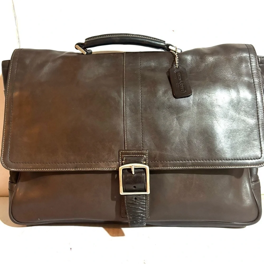 Coach vintage unisex Brown Leather Briefcase messenger bag